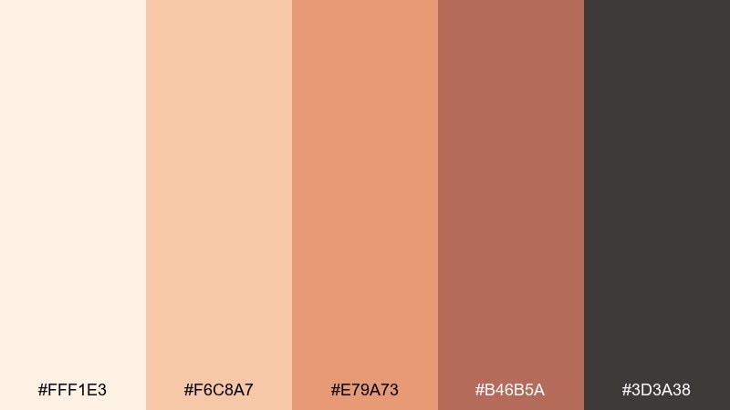 apricot glow impressionist color palette with hex codes