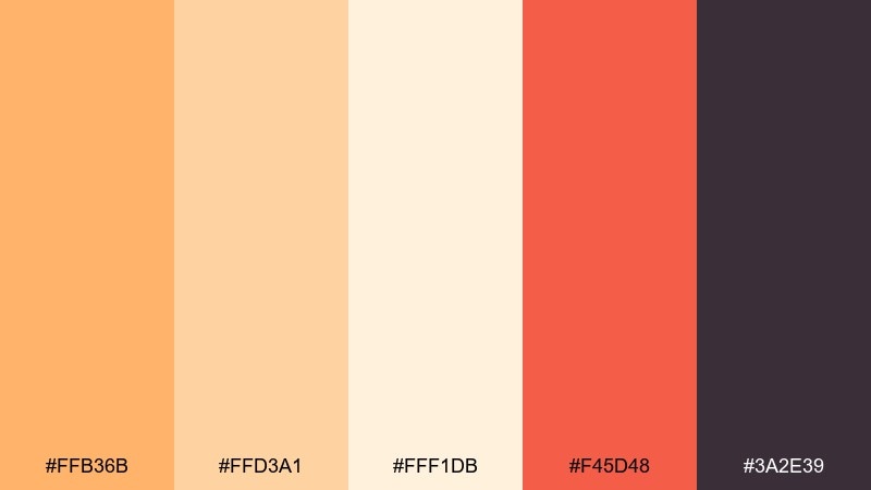 apricot glow color palette with hex codes