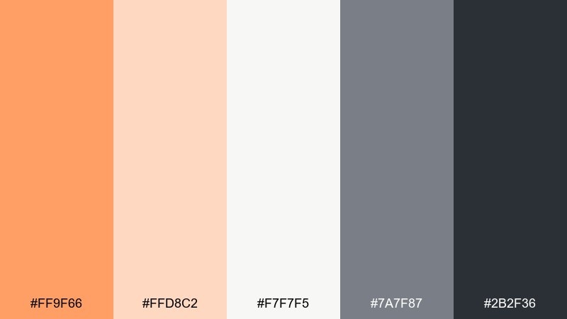 apricot graphite color palette with hex codes