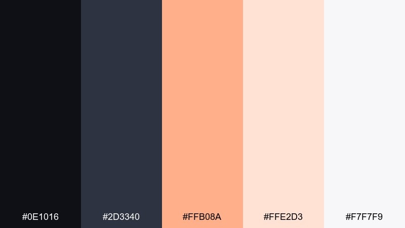 apricot ink modern color palette with hex codes