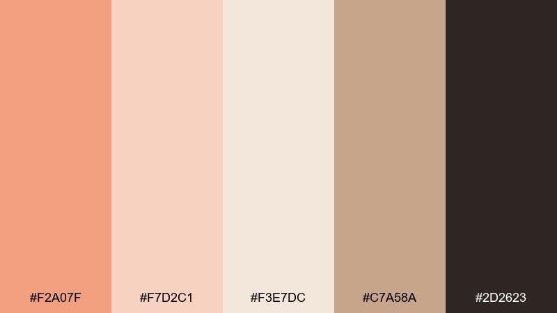 apricot latte color palette with hex codes