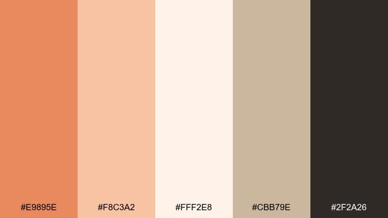 apricot latte packaging color palette with hex codes