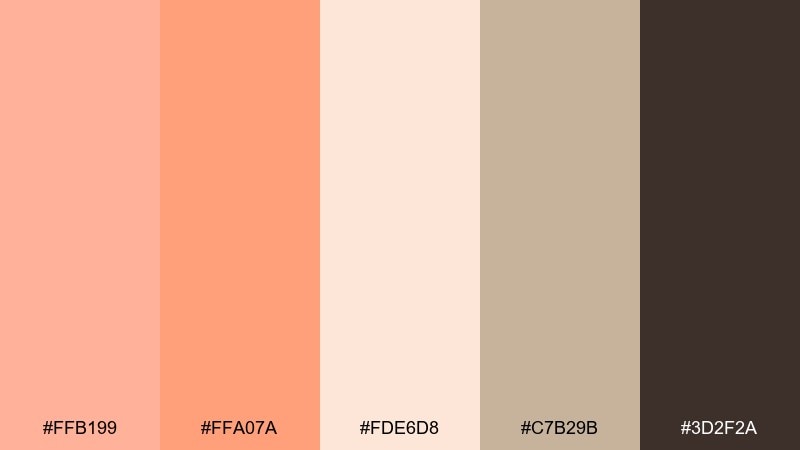 apricot linen light salmon color palette with hex codes