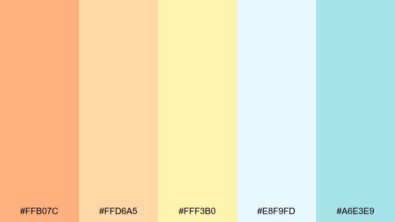 apricot mist color palette with hex codes