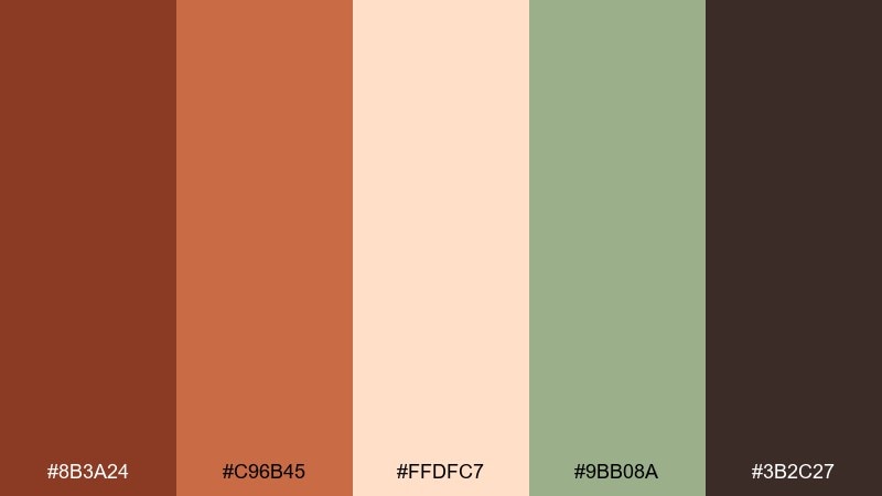 apricot orchard russet color palette with hex codes