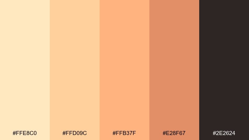 apricot product glow color palette with hex codes