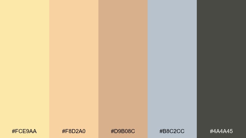 apricot sandstone color palette with hex codes