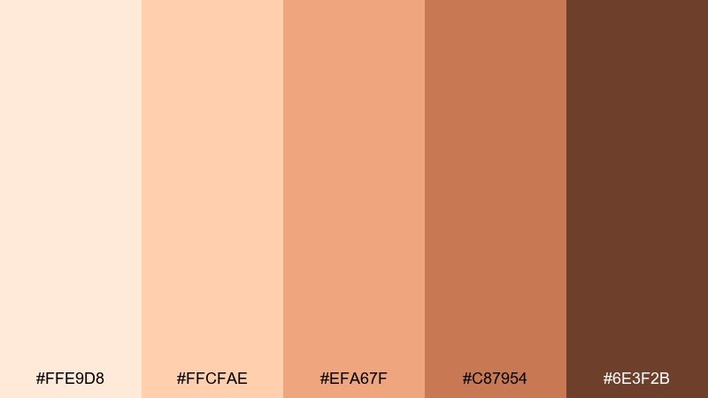 apricot tan skin color palette with hex codes