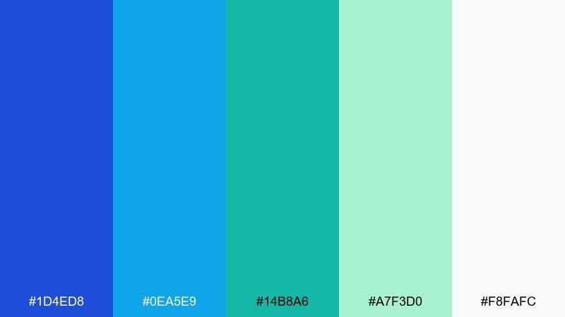 aqua classroom color palette with hex codes