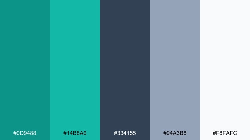 aqua graphite color palette with hex codes