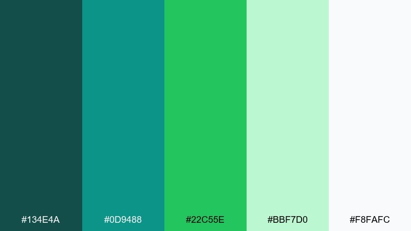aqua orchard color palette with hex codes