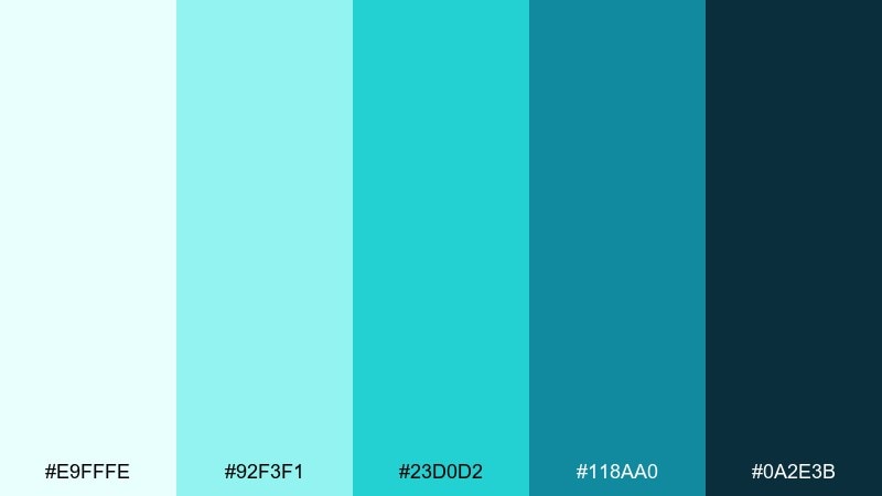 aqua spark ocean wave color palette with hex codes