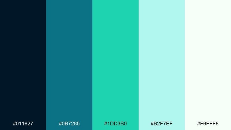 aqua typography sea color palette with hex codes