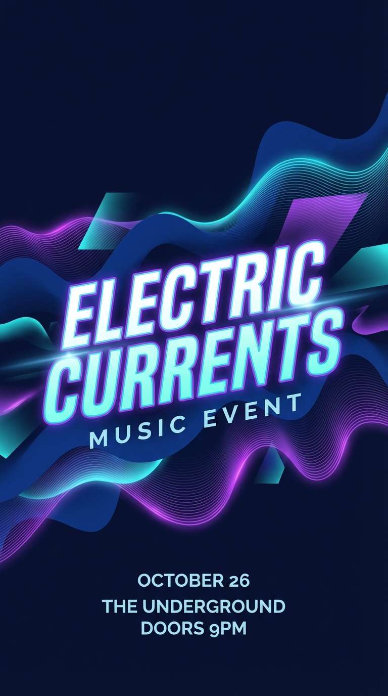 neon jelly music flyer