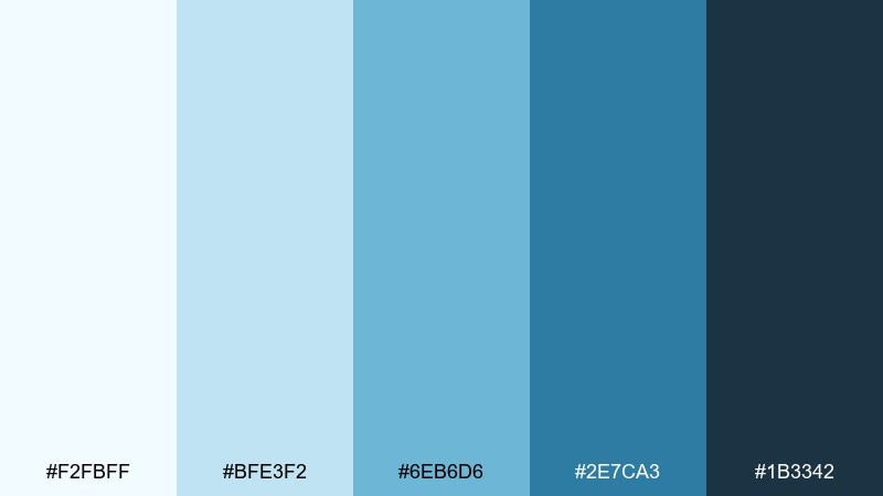 aquatic haze waterfall color palette with hex codes