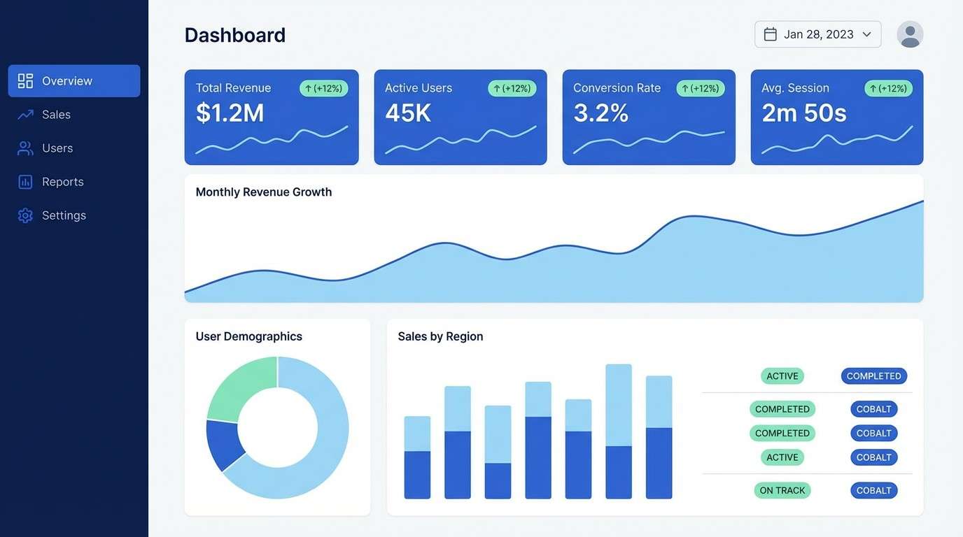 analytics dashboard ui mockup