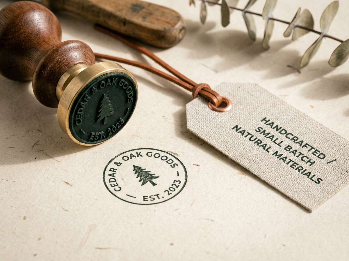 craft logo stamp mockup