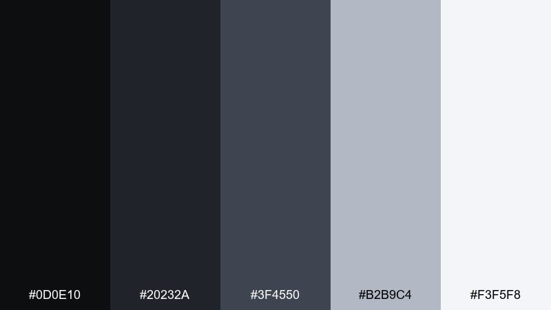 architectural ink color palette with hex codes
