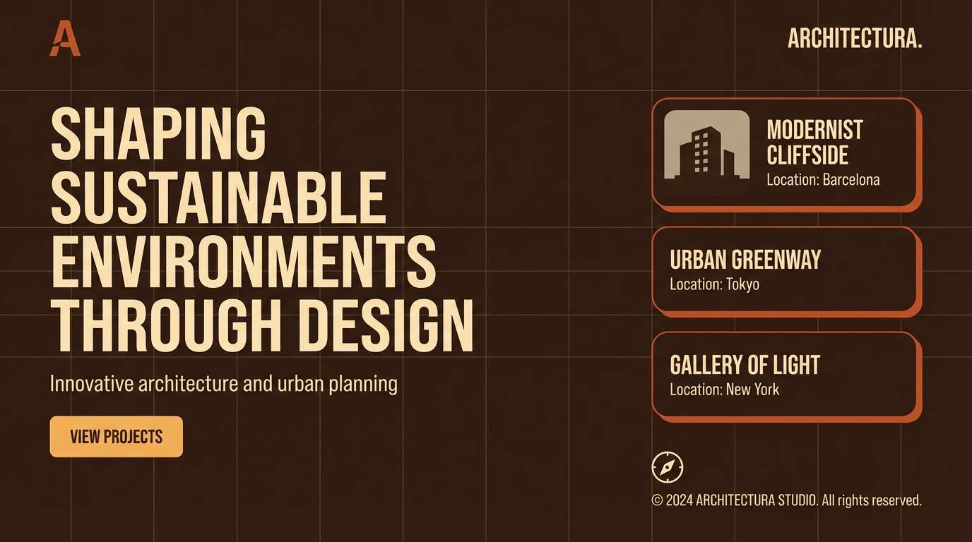 architecture website hero ui
