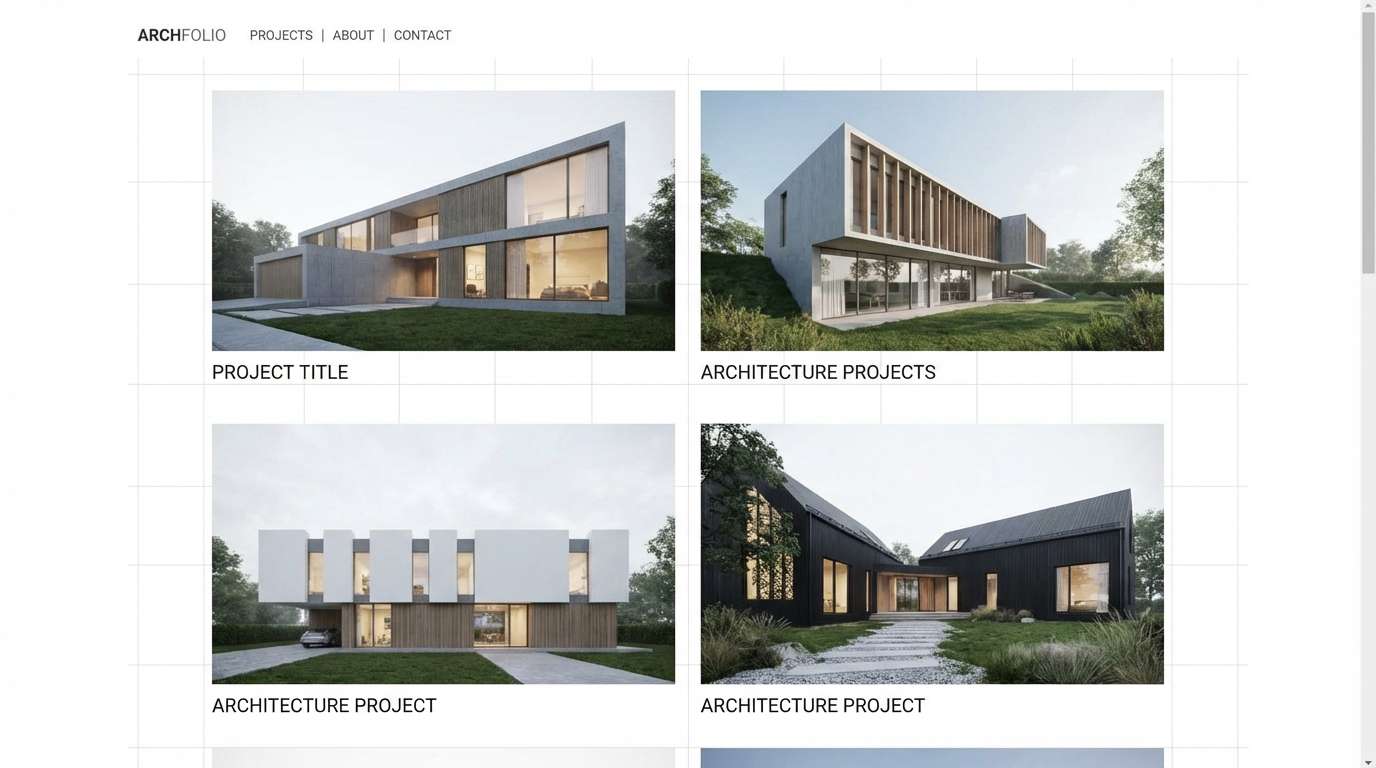 minimal architecture portfolio layout