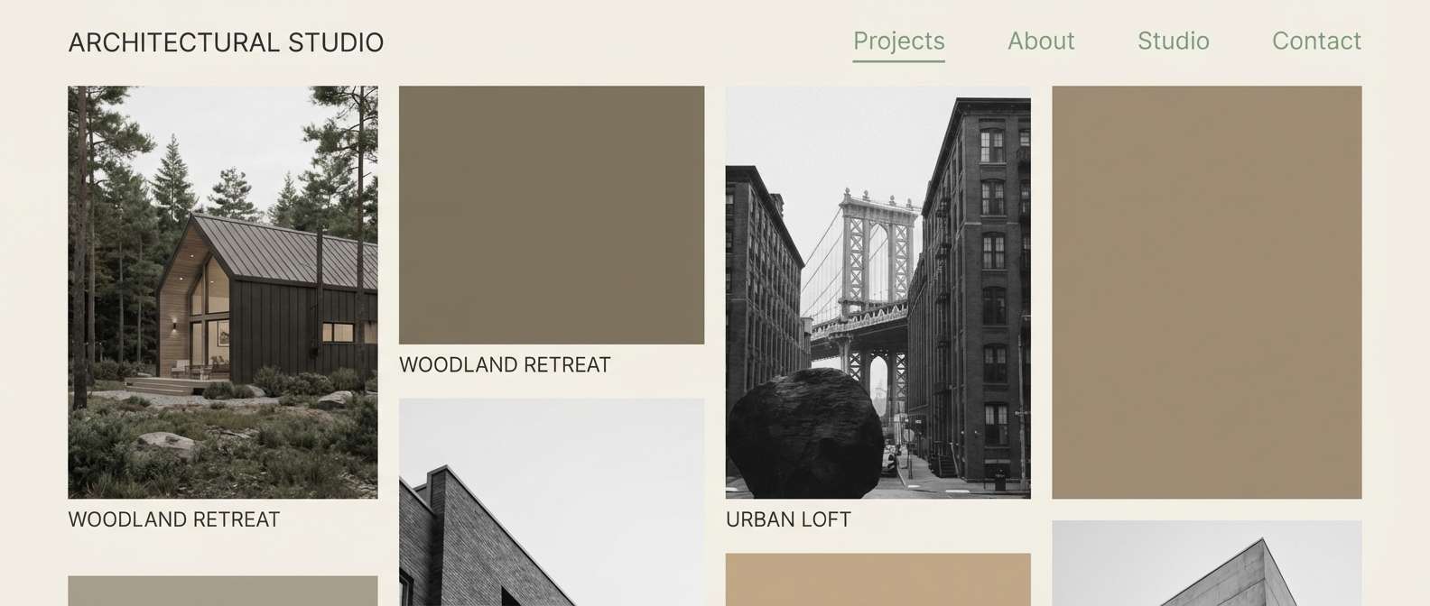 architecture portfolio ui