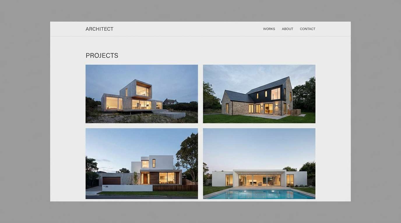 architecture portfolio web layout