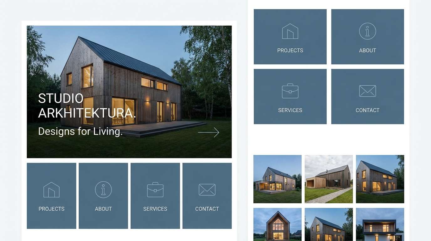 architecture portfolio web mockup