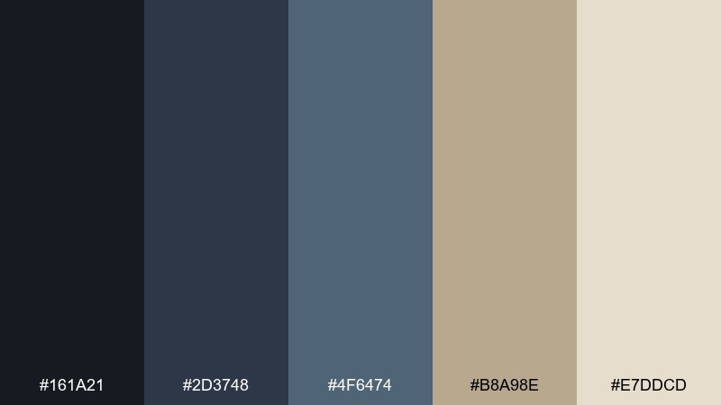 archivist blue dark academia color palette with hex codes
