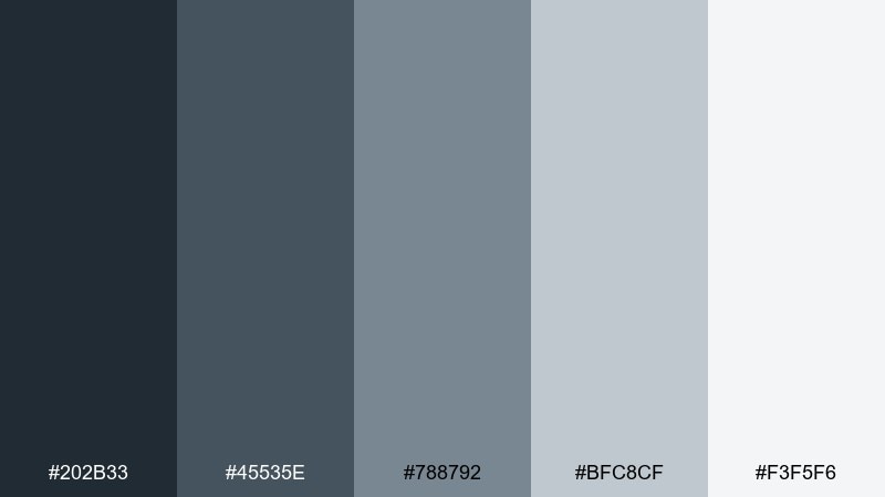 arctic concrete color palette with hex codes