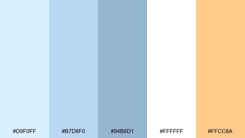 arctic cotton pale blue color palette with hex codes