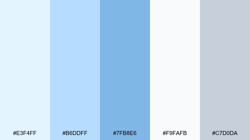 arctic dawn light blue color palette with hex codes