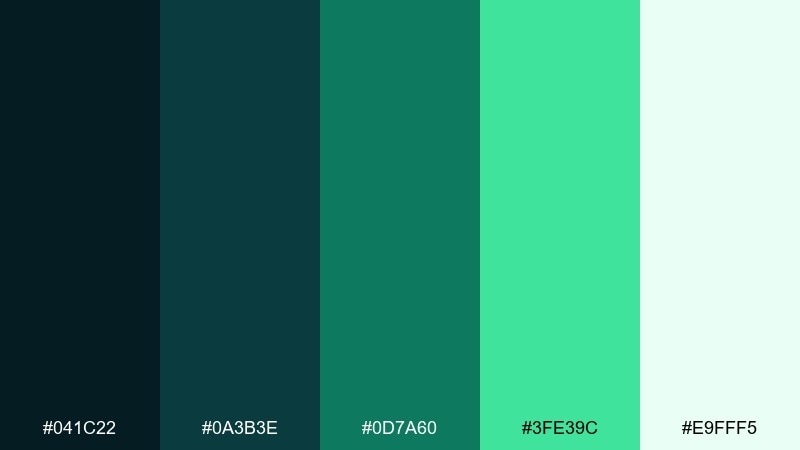 arctic emerald haze aurora borealis color palette with hex codes