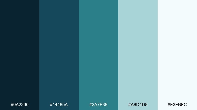 arctic fjord underwater color palette with hex codes