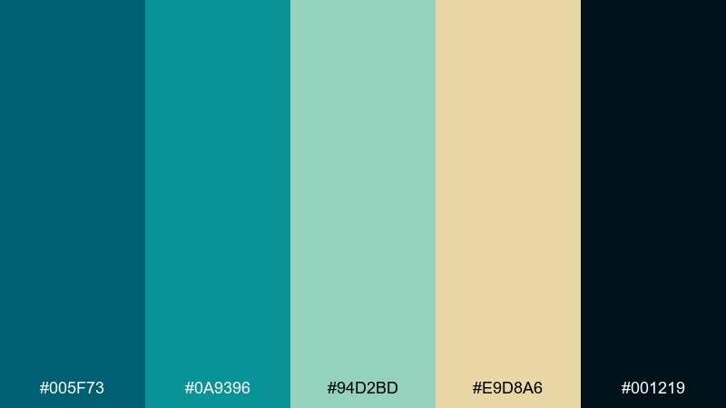 arctic glass dark cyan color palette with hex codes