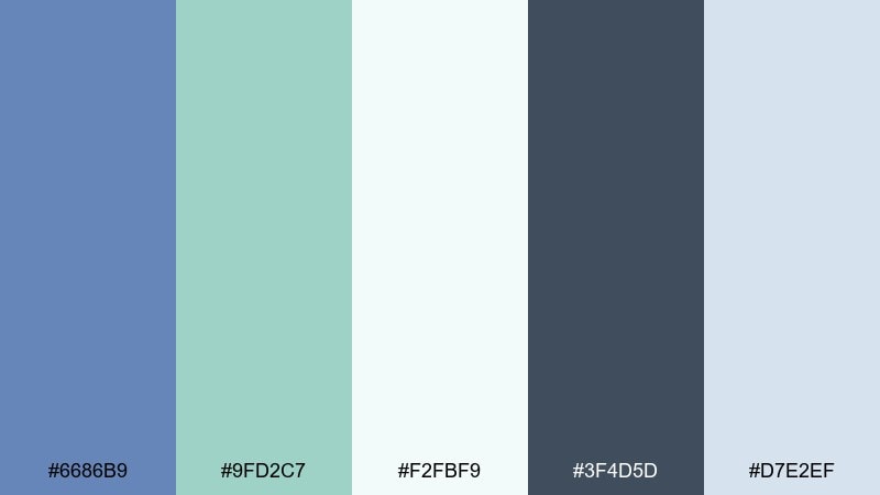 arctic mint glaucous color palette with hex codes