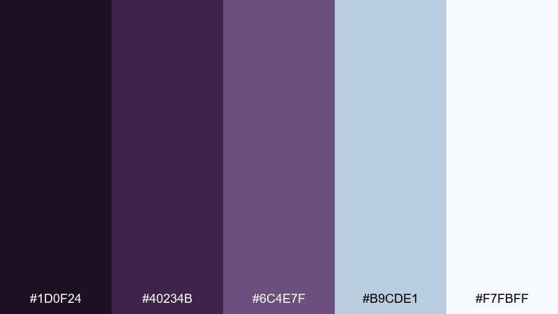 arctic plum eggplant color palette with hex codes