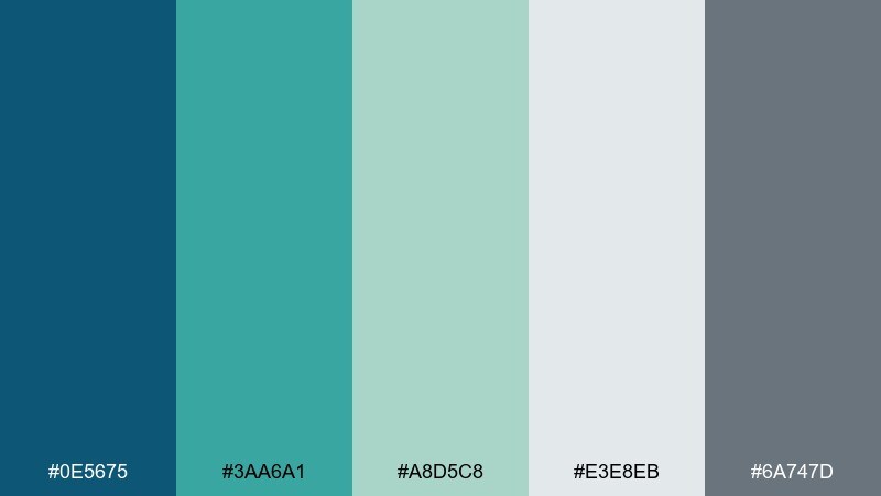 arctic sage color palette with hex codes