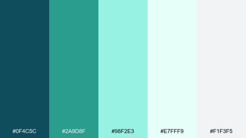 arctic spa blue mint green color palette with hex codes