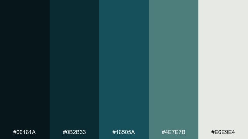 arctic spruce color palette with hex codes