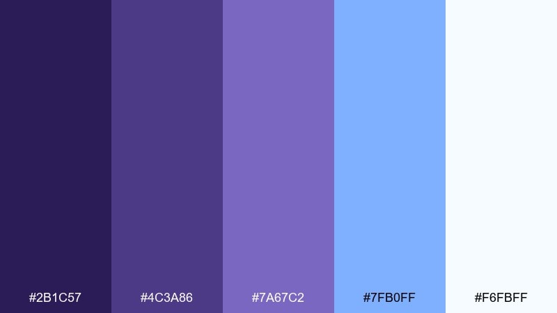 arctic violet color palette with hex codes