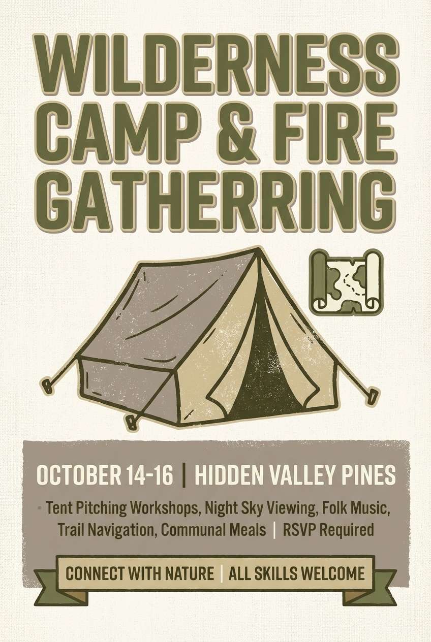 camping event flyer