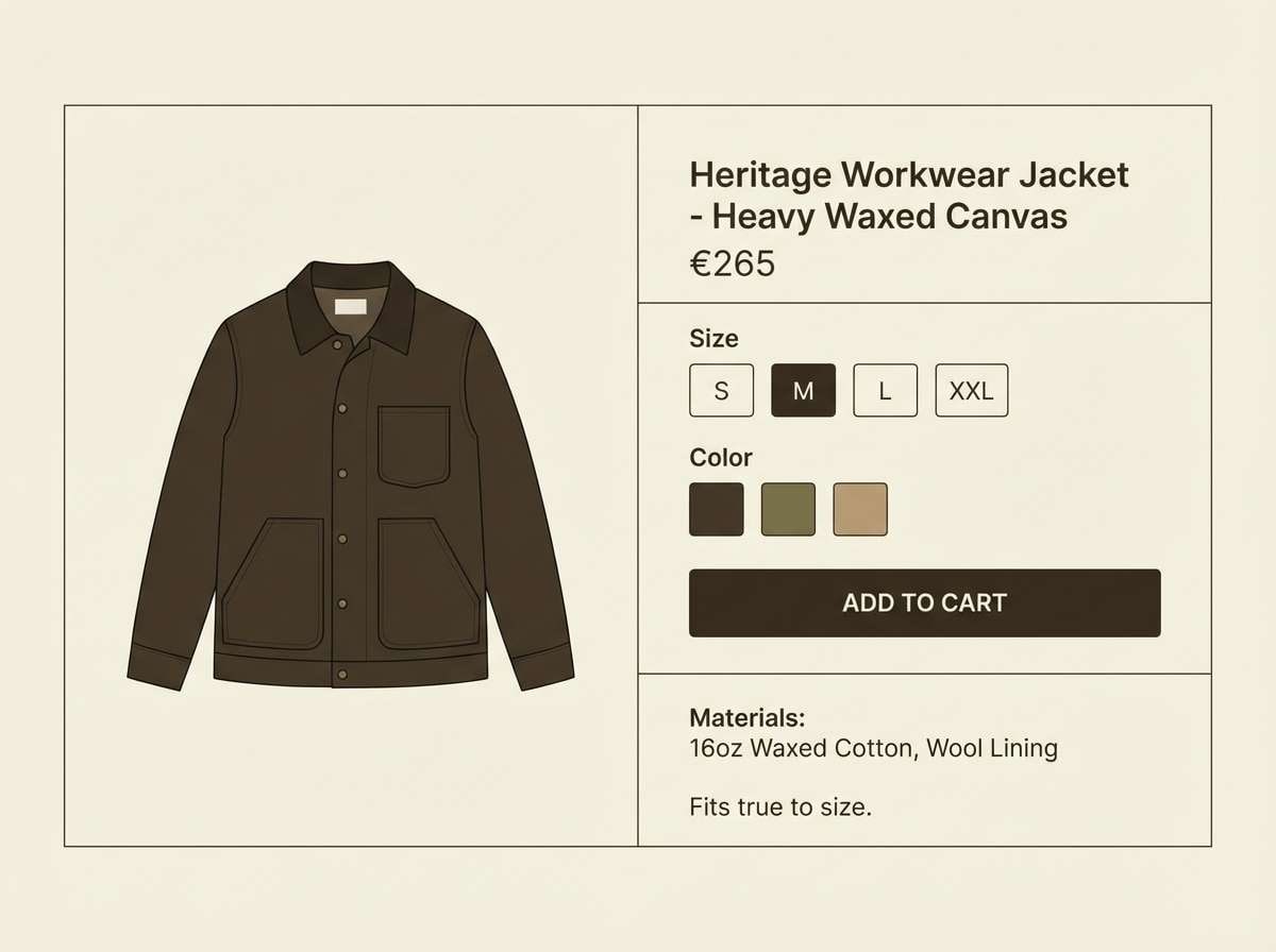 workwear product page