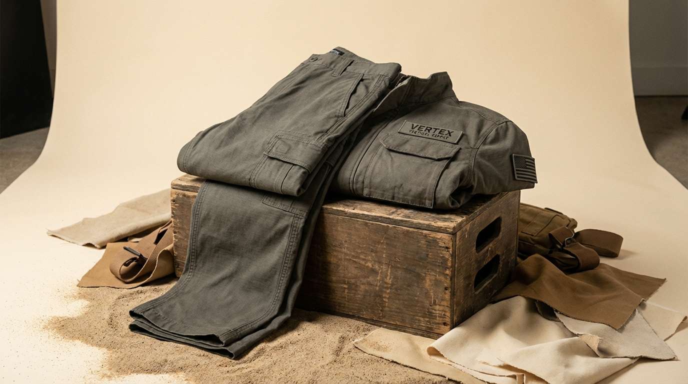 tactical apparel product ad