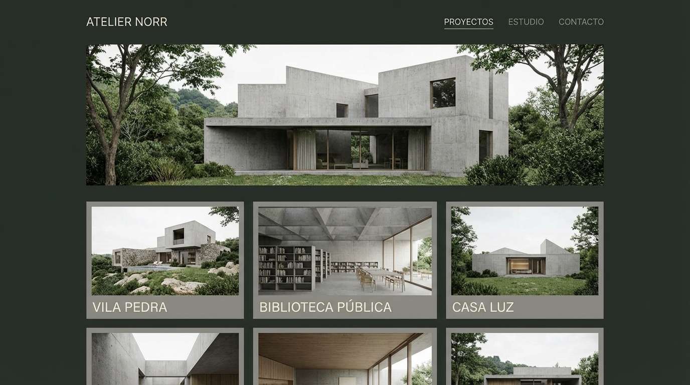 architecture portfolio web mockup