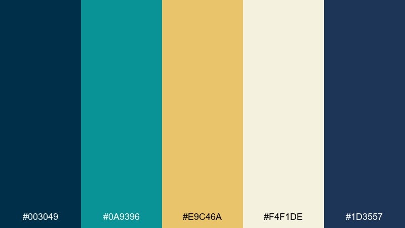 art deco bay color palette with hex codes