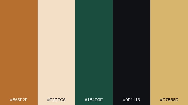 art deco brassline color palette with hex codes