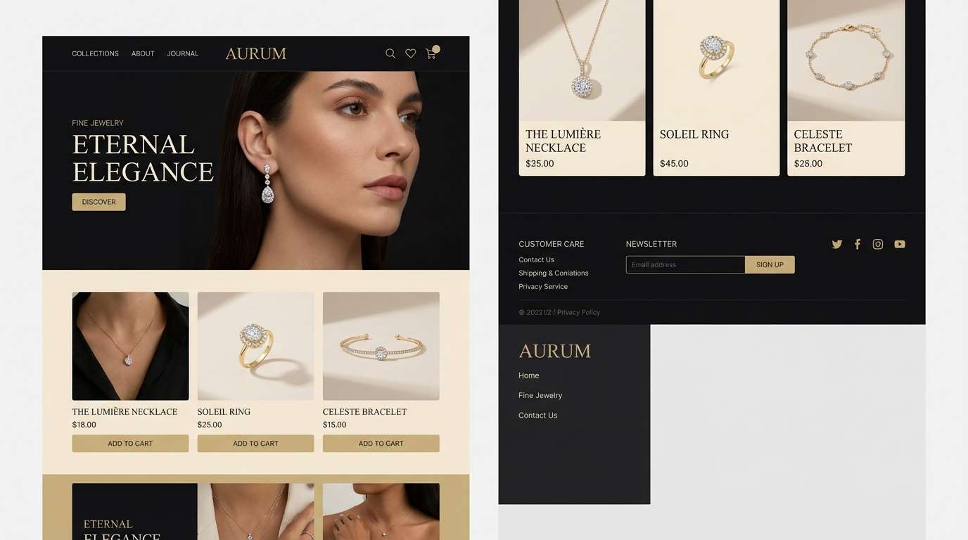 jewelry ui mockup