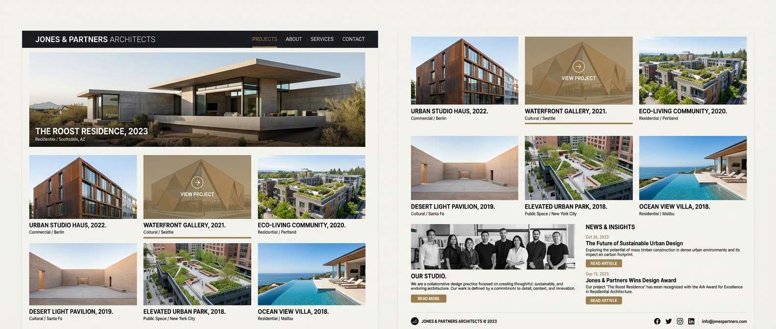 architect portfolio ui