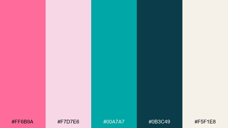art deco coral teal color palette with hex codes