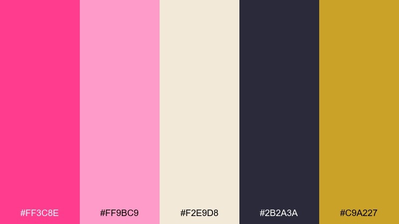 art deco flamingo pink flamingo color palette with hex codes
